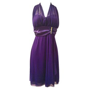 ONYX - Purple Halter Cocktail Mini Dress